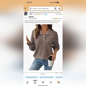 Women's V-Neck Sweater in Brown